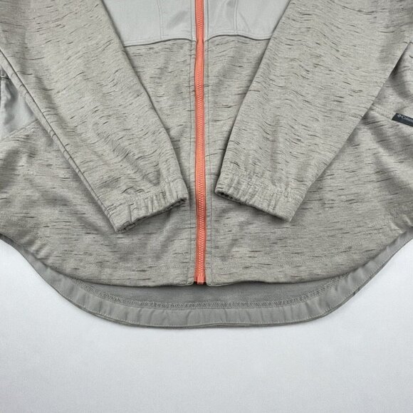 Columbia Hooded Lightweight Jacket Women’s M Knit Poly Overlay  Gray Activewear - Picture 11 of 13
